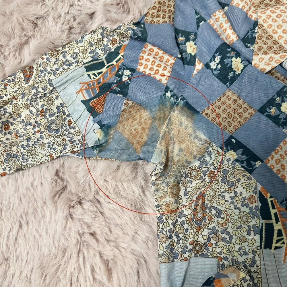 Vintage Patterned Eclectic Get Together/Family Dinner Button Up Collared Blouse - Picture 4 of 10